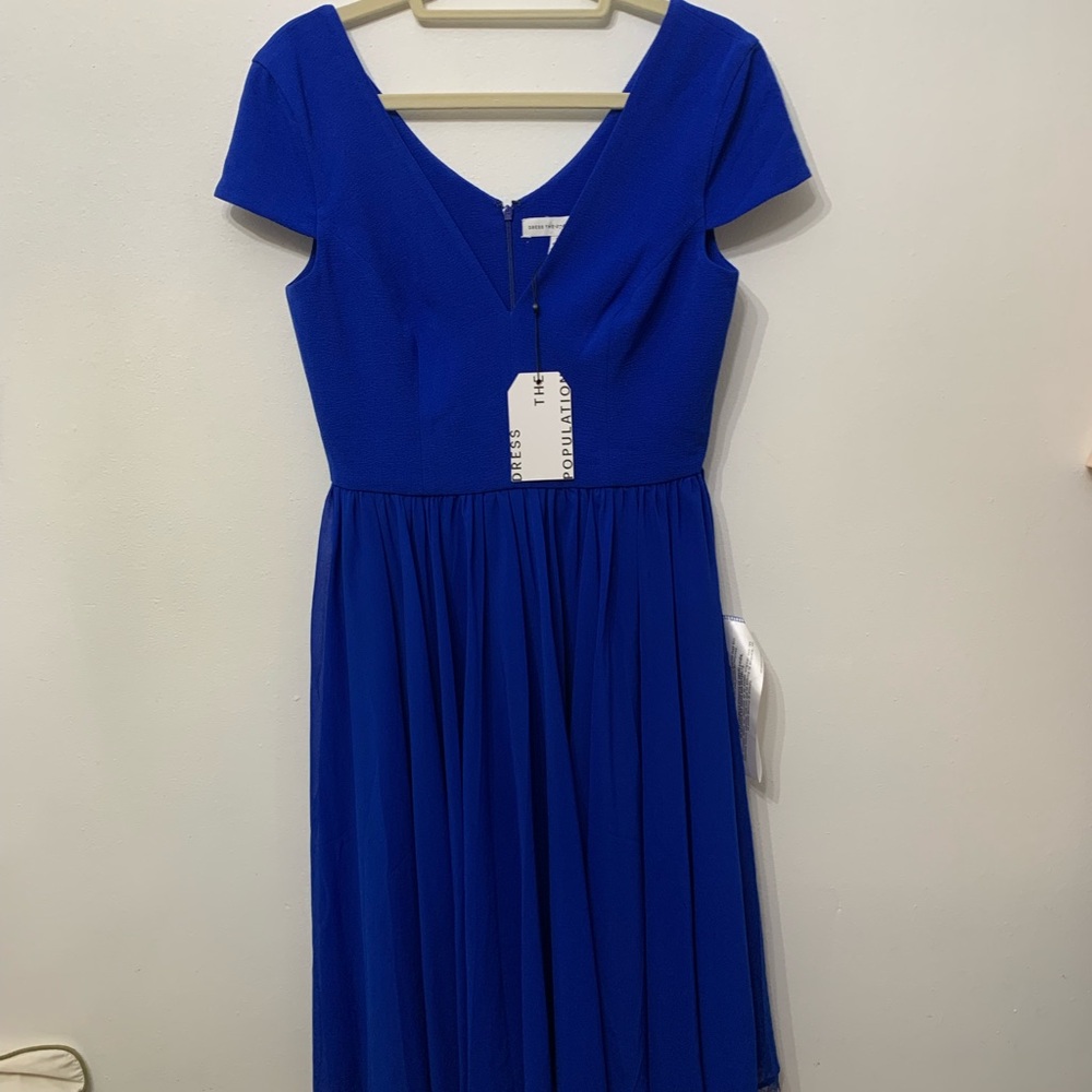 Dress The Population Chiffon Fit & Flare - New with Tag - Picture 6 of 13